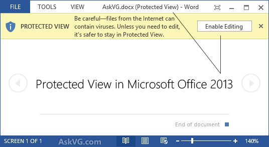 Hướng dẫn vô hiệu hóa tính năng Protected View trong Office 2010