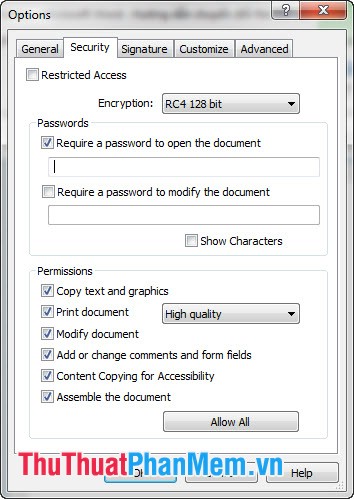 Đặt mật khẩu cho file PDF