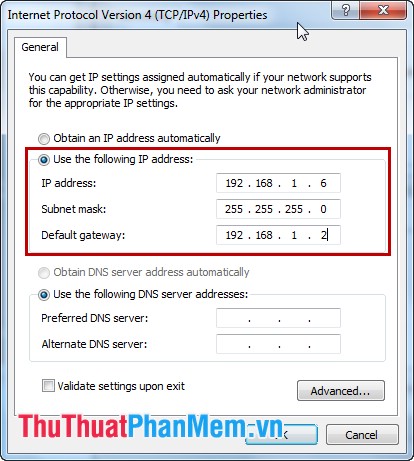 Hướng dẫn đặt địa chỉ IP tĩnh, thay đổi DNS
