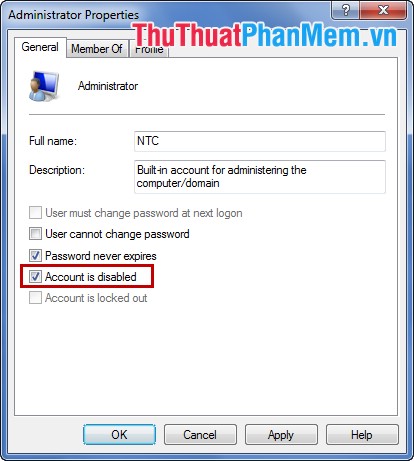 Bật tắt tài khoản Administrator trong Windows 7