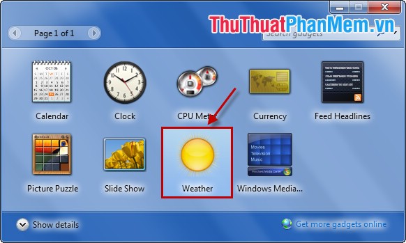 Hiển thị dự báo thời tiết trên màn hình máy tính