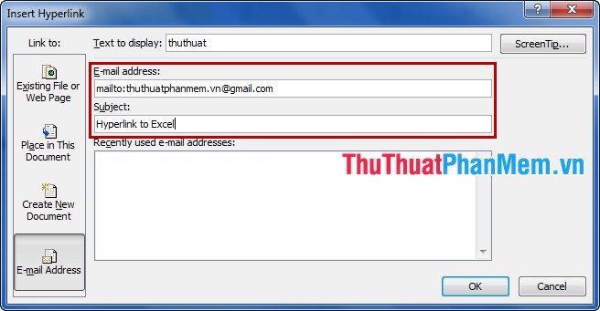 Tạo Hyperlink trong Excel