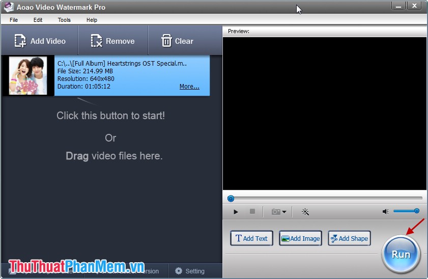 Đóng dấu video bằng phần mềm Video Watermark Pro