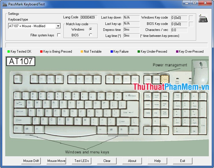 KeyboardTest - Phần mềm kiểm tra bàn phím, kiểm tra lỗi bàn phím