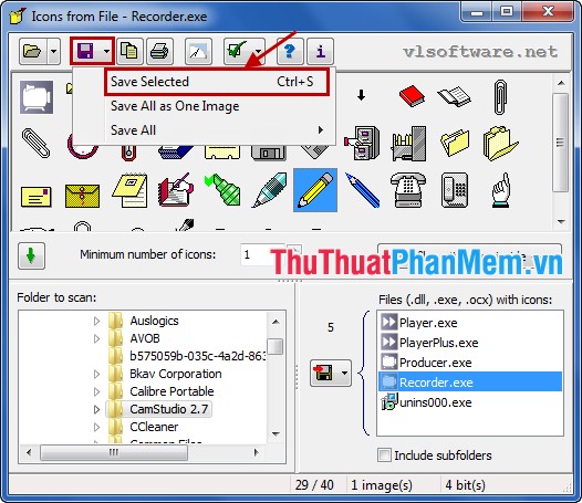 Trích xuất icon từ các tập tin trong Windows bằng Icons From File