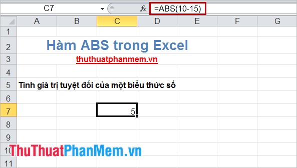 Hàm ABS (tính giá trị tuyệt đối) trong Excel
