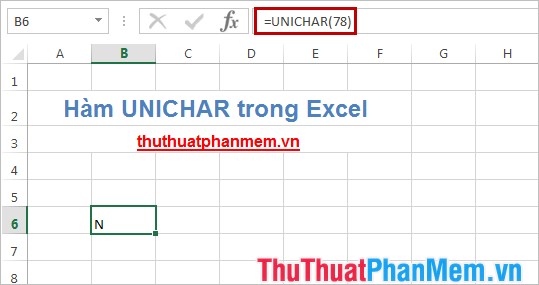 Hàm UNICHAR() và UNICODE() trong Excel