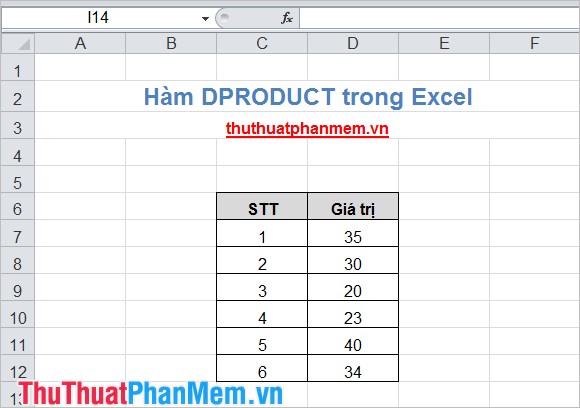 Hàm DPRODUCT trong Excel