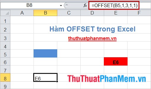 Hàm OFFSET trả về tham chiếu trong Excel
