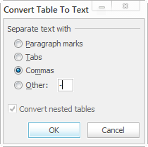 Chuyển đổi văn bản thành Bảng (Table) và Bảng thành văn bản trong Word
