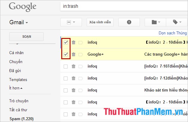 Khôi phục, lấy lại những email đã xóa trong Gmail