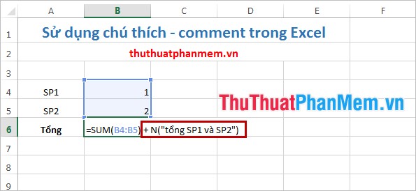 Chú thích (Comment) trong Excel - Tạo chú thích trong Excel