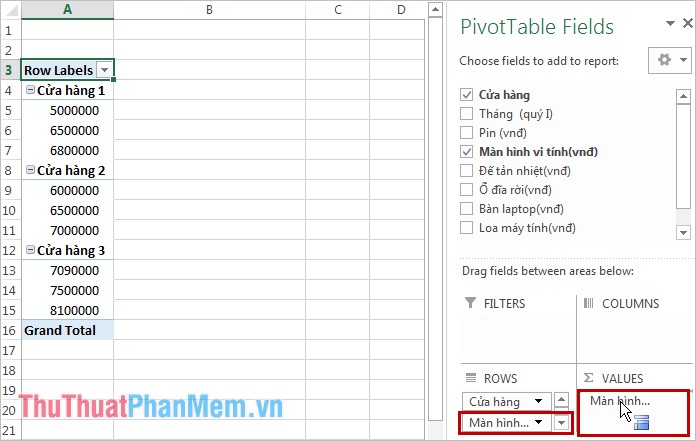 Hướng dẫn dùng PivotTable trong Excel - Cách sử dụng PivotTable