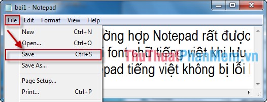 Sửa lỗi font khi lưu nội dung tiếng Việt trên Notepad