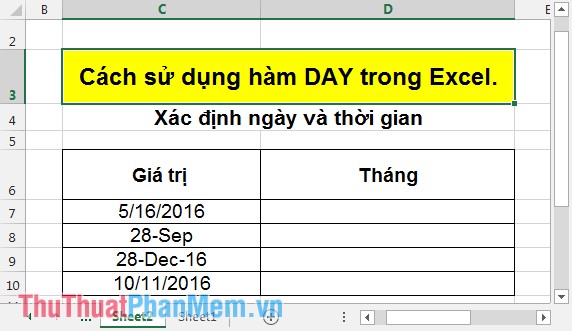 Hàm DAY - Hàm trả về ngày của ngày, tháng, năm trong Excel