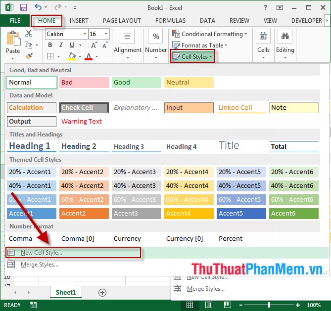 Cách sử dụng Style trong Excel