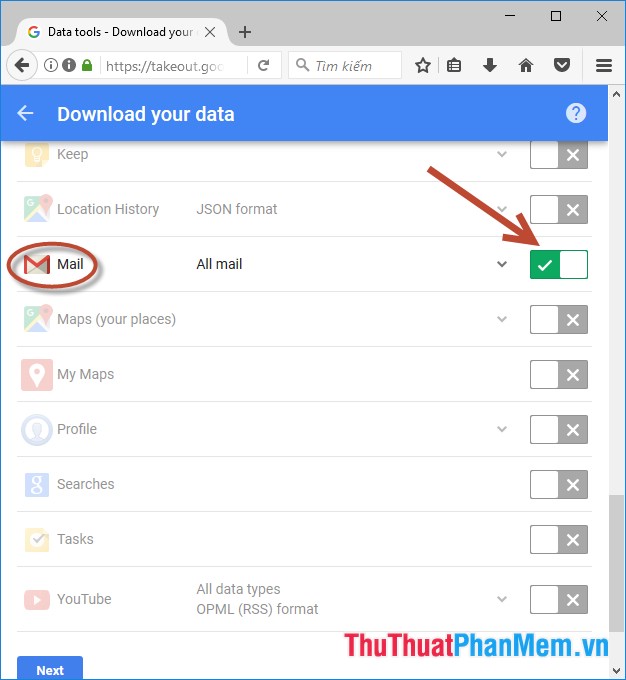 Sao lưu toàn bộ thư ở Gmail vào máy tính, Tải email google xuống máy tính