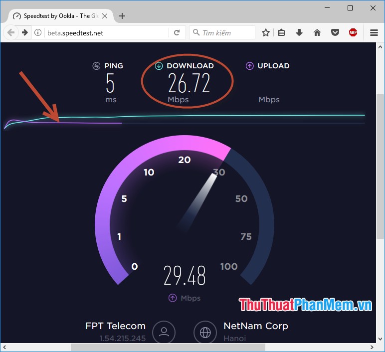 Cách kiểm tra tốc độ mạng internet VNPT, FPT, Viettel chính xác bằng SpeedTest