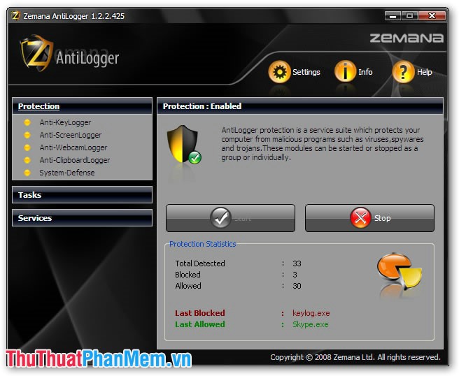 Phần mềm Zemana AntiLogger Free