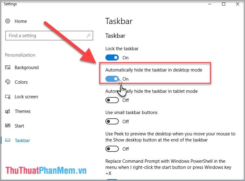 Cách ẩn, hiện thanh Taskbar trên Windows 10