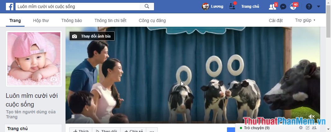 Cách dùng video làm ảnh bìa Fanpage Facebook