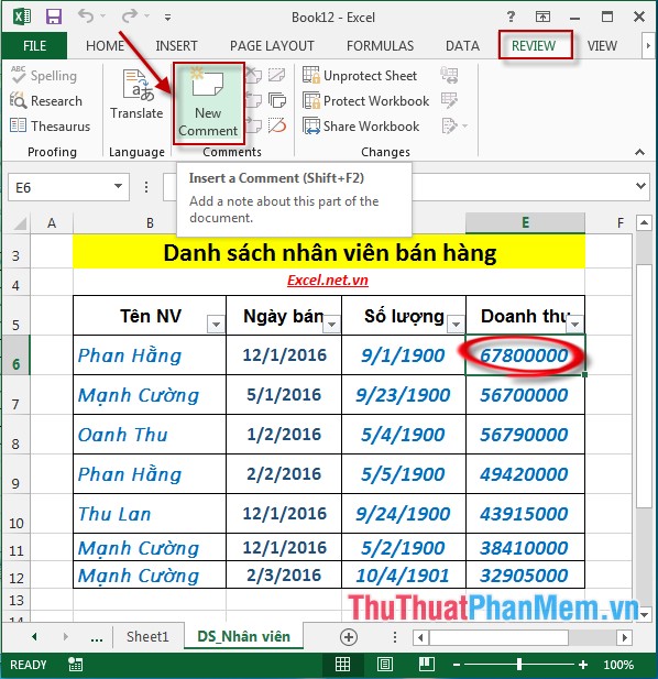 Cách đặt tên, ghi chú và bảo vệ ô trong Excel