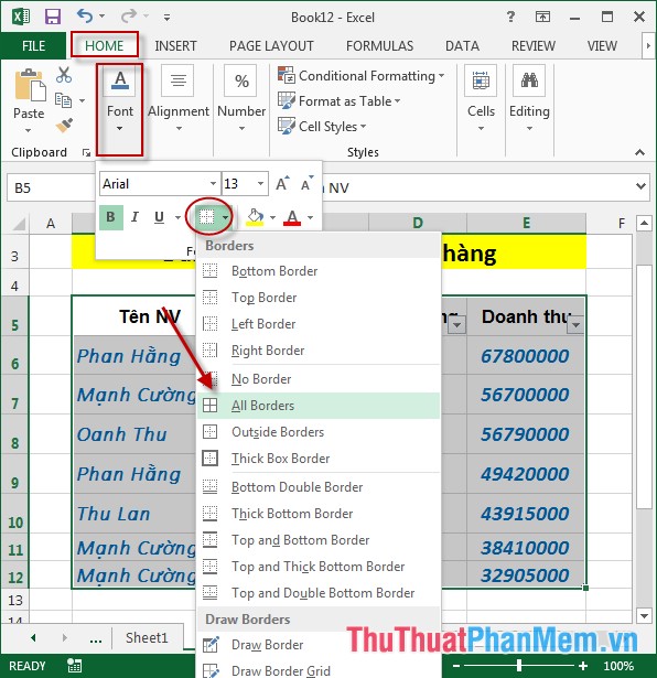 Hướng dẫn cách định dạng dữ liệu trong Excel