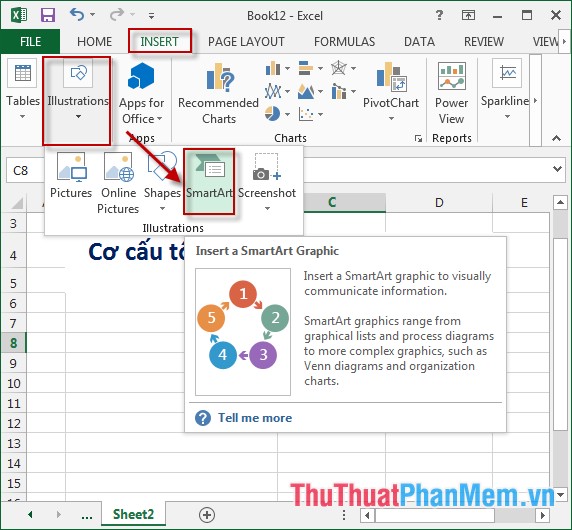 Chèn và hiệu chỉnh lưu đồ (SmartArt) trong Excel