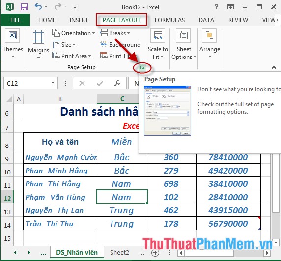 Tạo tiêu đề đầu trang và cuối trang trong Excel