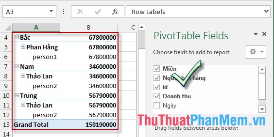 Làm quen với PivotTable reports trong Excel