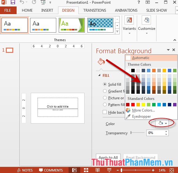 Tạo một hiệu ứng phối màu trong PowerPoint