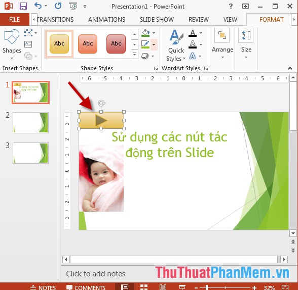 Sử dụng các nút tác động trên Slide trong PowerPoint