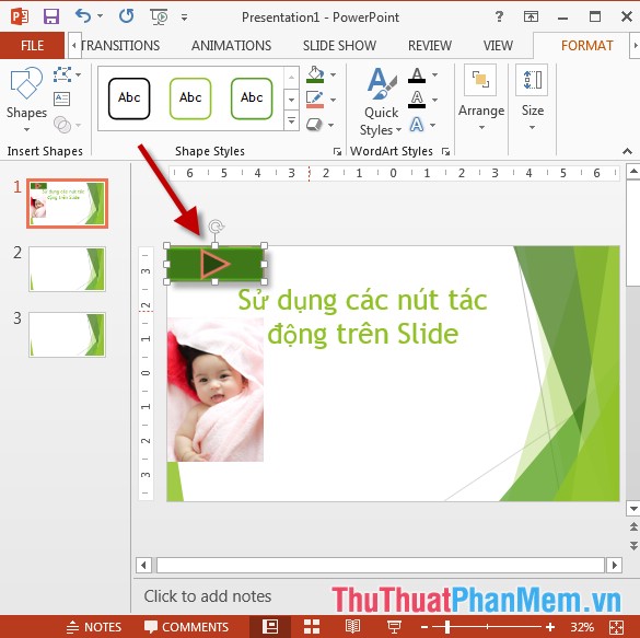 Sử dụng các nút tác động trên Slide trong PowerPoint