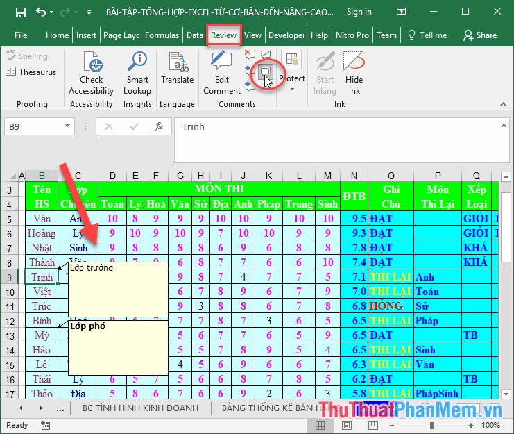 Các cách ẩn dữ liệu trên Excel