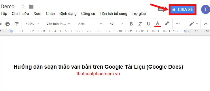 Hướng dẫn soạn thảo văn bản trên Google Tài Liệu (Google Docs)