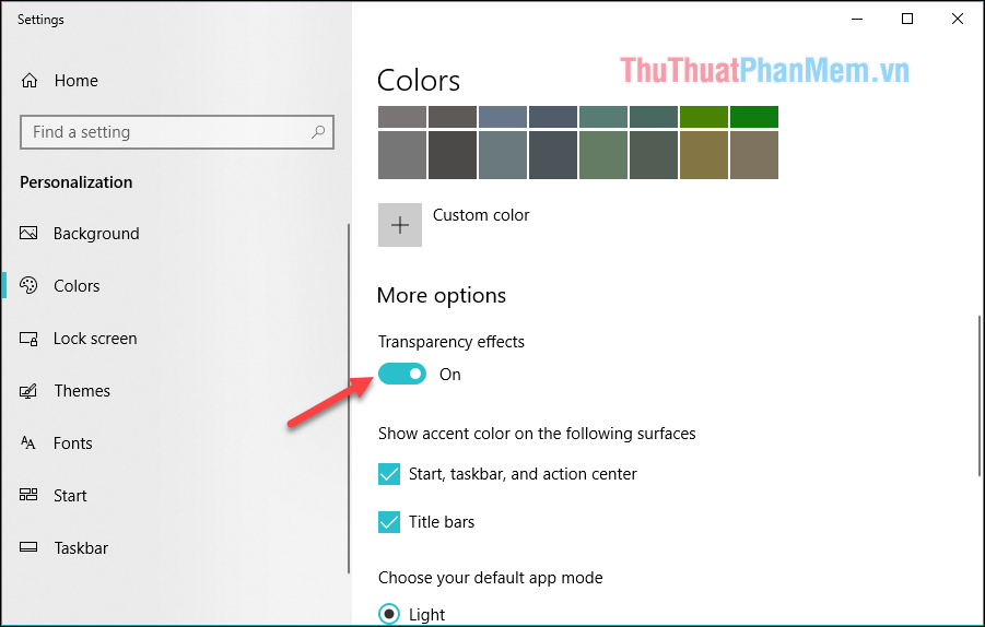 Đổi màu thanh Taskbar trong Windows 10