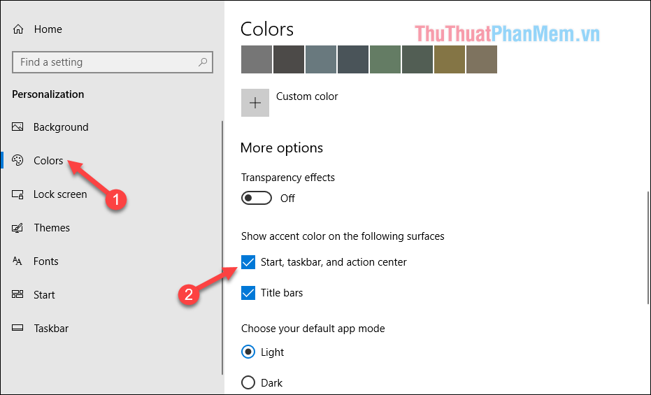 Đổi màu thanh Taskbar trong Windows 10