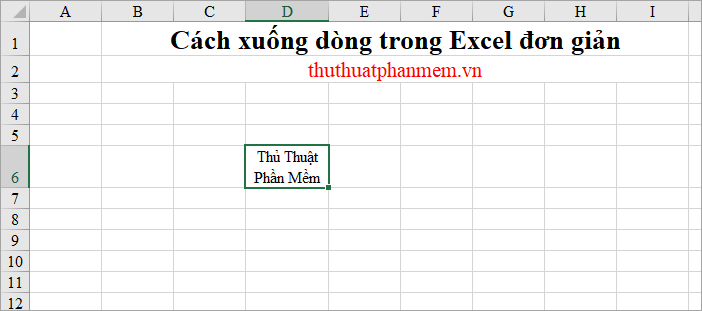 Cách xuống dòng trong Excel đơn giản 2021