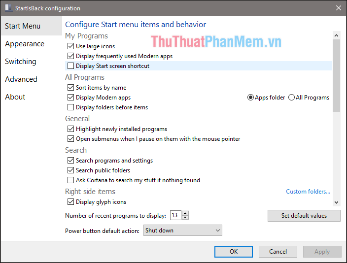 Mang Start Menu từ Windows 7 lên Windows 10
