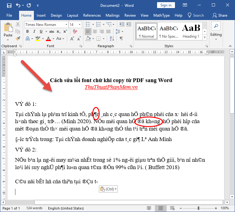 Cách sửa lỗi font chữ khi copy từ PDF sang Word