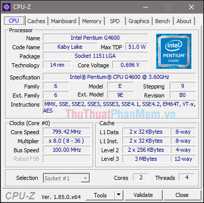 Cách xem BUS của MAIN, CPU, RAM máy tính bằng CPU-Z