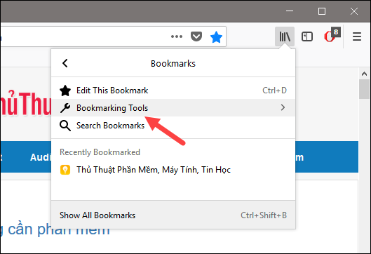 Tiếp theo chọn Bookmarking Tools