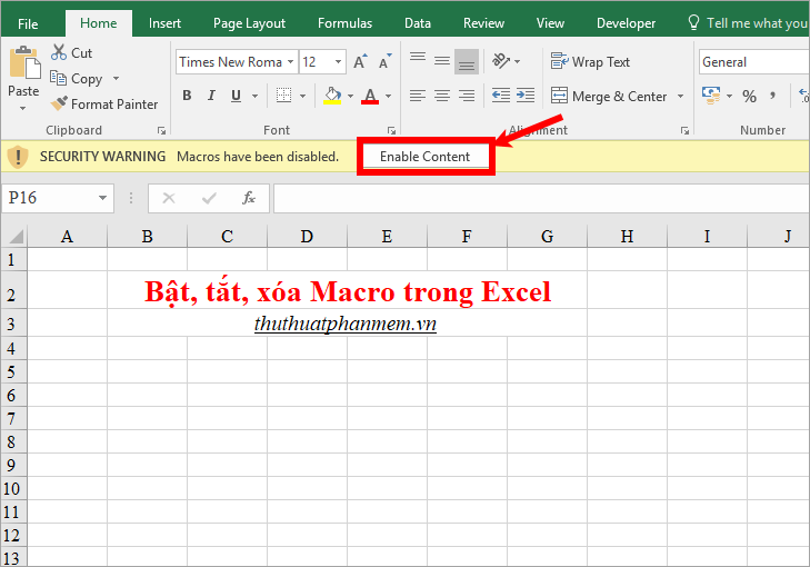 Cách bật, tắt, xóa Macro trong Excel