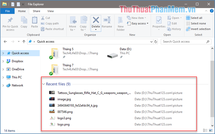 Cách tắt Recent Files và Quick Access trên Windows 10