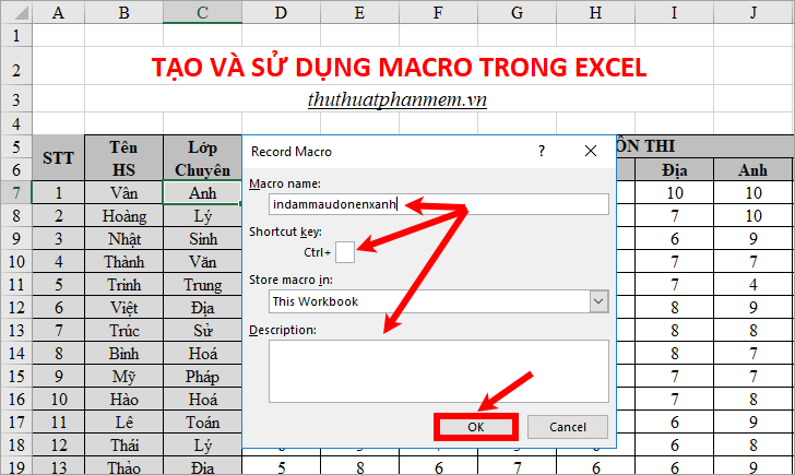 Hướng dẫn cách tạo và sử dụng Macro trong Excel Tạo macro, lưu macro, chạy macro