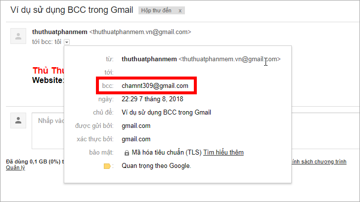 CC và BCC trong Gmail là gì