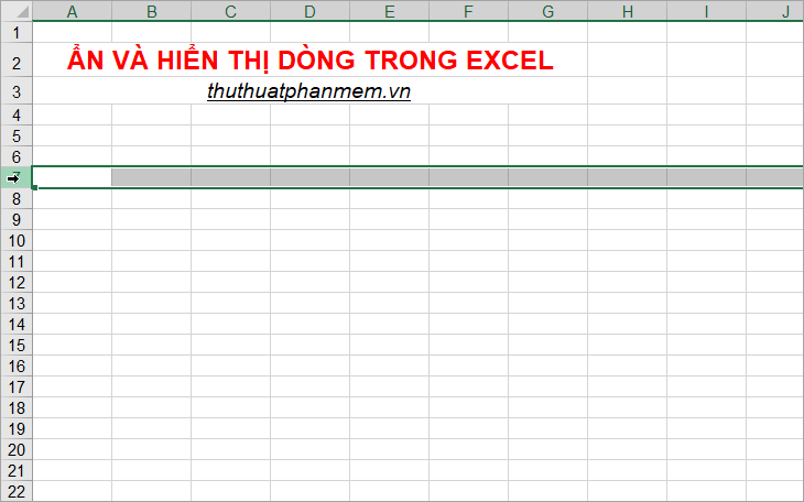 Excel bị ẩn dòng – Cách ẩn dòng và hiển thị dòng ẩn trong Excel