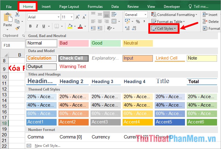 Cách xóa Style, delete Styles, xóa Formating Style cứng đầu trong Excel