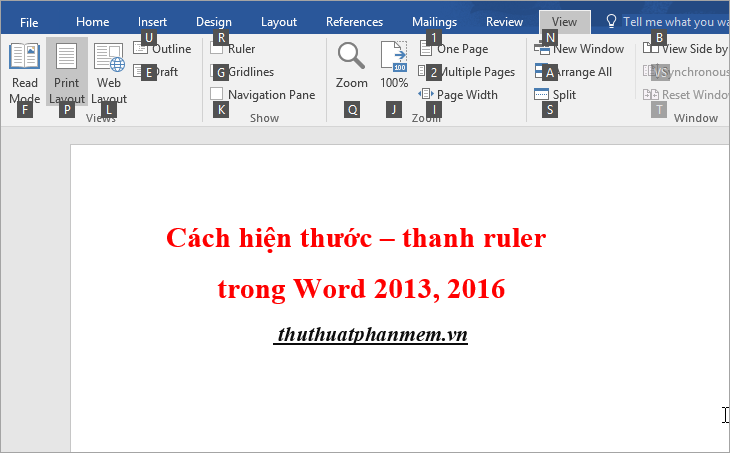 Cách hiện thước trong Word 2013, 2016 – Cách hiện thanh rule trong Word 2013, 2016