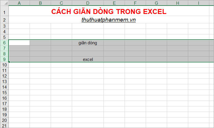 Cách giãn dòng trong Excel